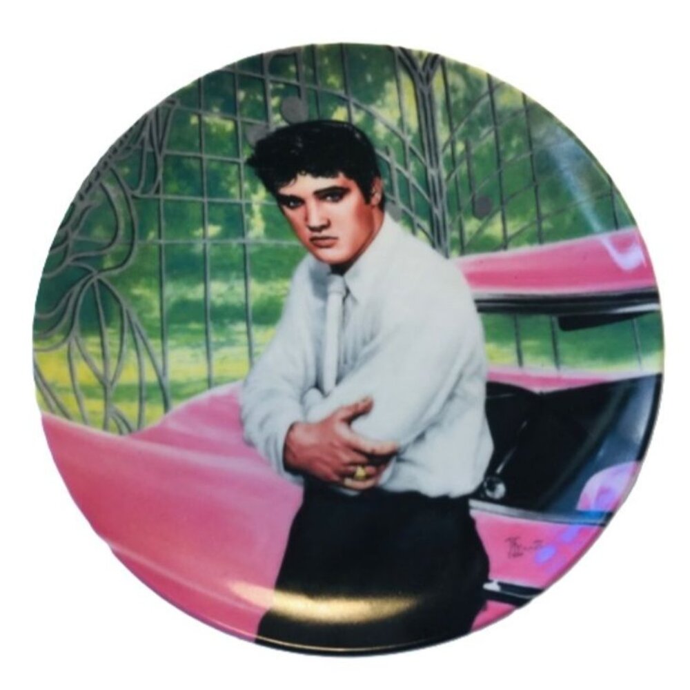 Vintage Elvis Presley Plate Looking at a Legend 1988 Delphi #1028k